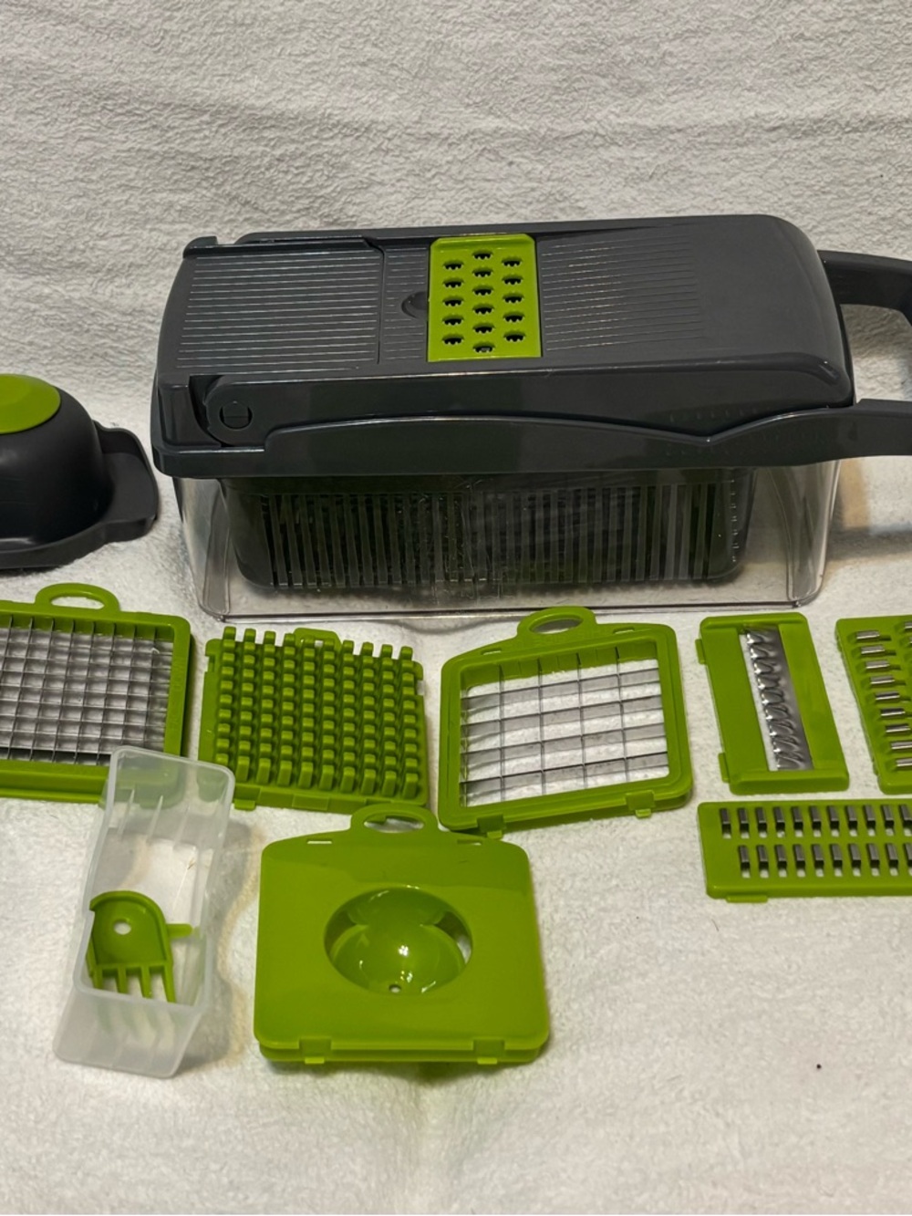 Multi-Function Green and Gray Vegetable Chopper and Slicer